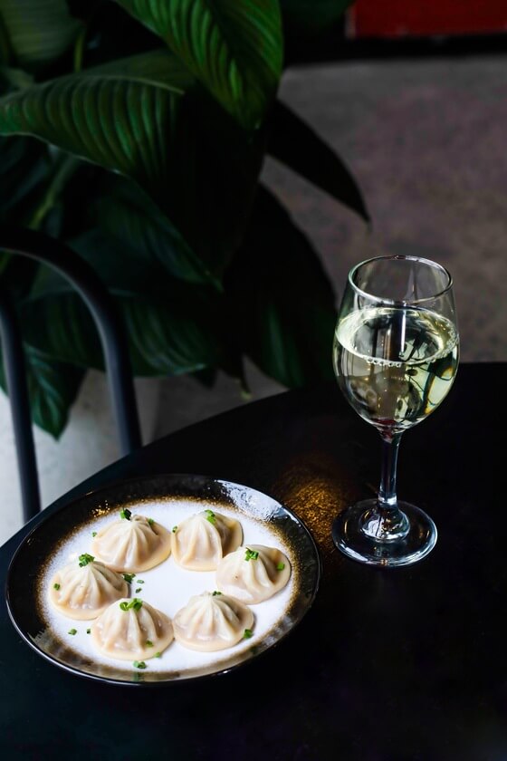 Dumplings and wine